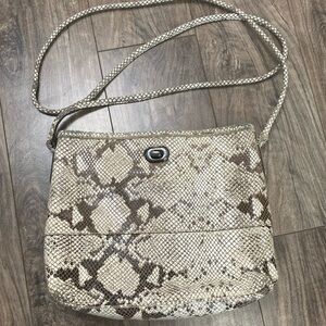 Margot Snake Print Leather Crossbody Purse